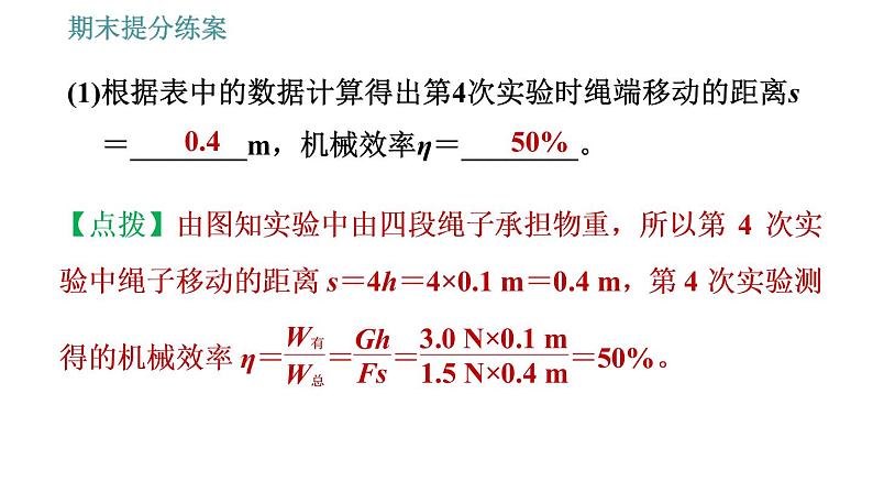 人教版八年级下册物理 期末提分练案 第5讲   第2课时   专项2探究机械效率的影响因素 习题课件第5页