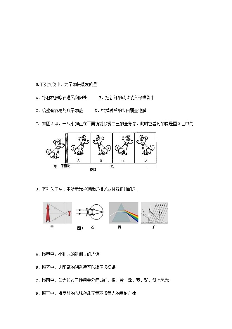内蒙古赤峰市喀喇沁旗2020-2021学年八年级上学期物理期末考试试题（含答案）第2页