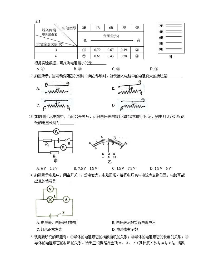 2021年广东龙华区龙华区教育科学院附属实验学校九年级上期中物理试卷03