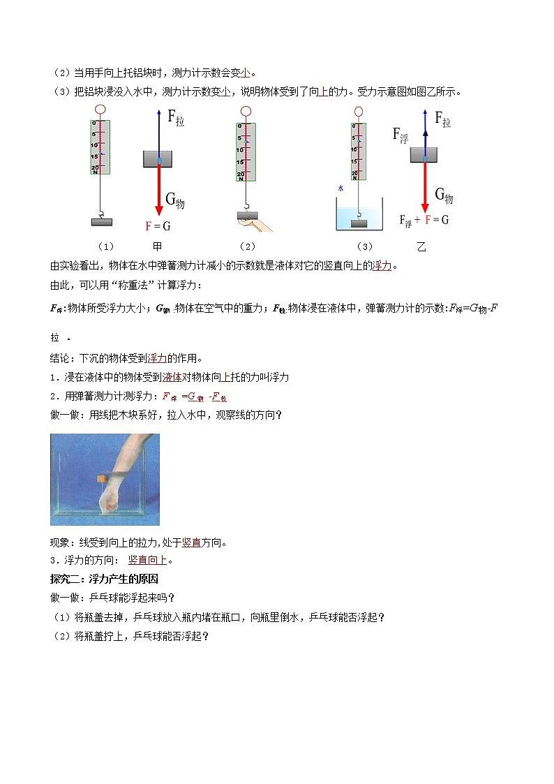 人教版物理八下10.1《浮力》课件+视频资料+教案+练习02