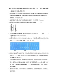 安徽省亳州市利辛县2021-2022学年八年级上学期期末物理试卷（word版 含答案）