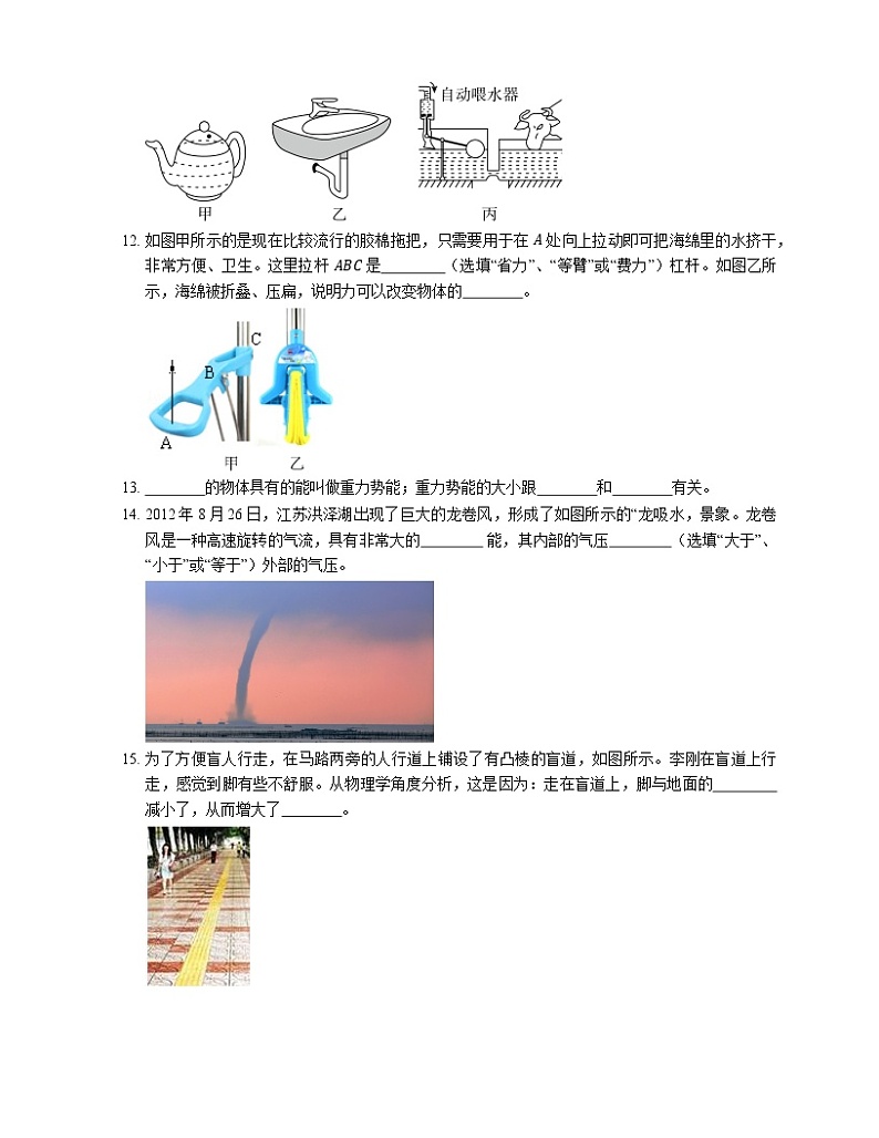 2021年吉林扶余市长春岭中学八年级下期末物理试卷第3页