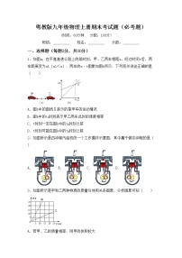 粤教版九年级物理上册期末考试题（必考题）