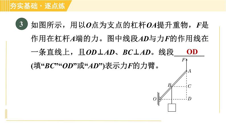 沪粤版八年级下册物理 第6章 6.5.1 探究杠杆的平衡条件 习题课件05