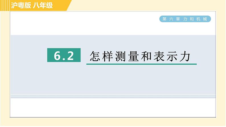 沪粤版八年级下册物理 第6章 6.2 怎样测量和表示力 习题课件第1页