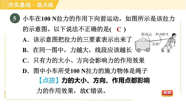 沪粤版八年级下册物理 第6章 6.2 怎样测量和表示力 习题课件第7页