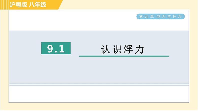 沪粤版八年级下册物理 第9章 9.1 认识浮力 习题课件01