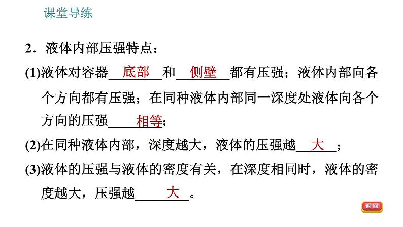 人教版八年级物理 第9章 9.2.1   液体的压强 习题课件第5页