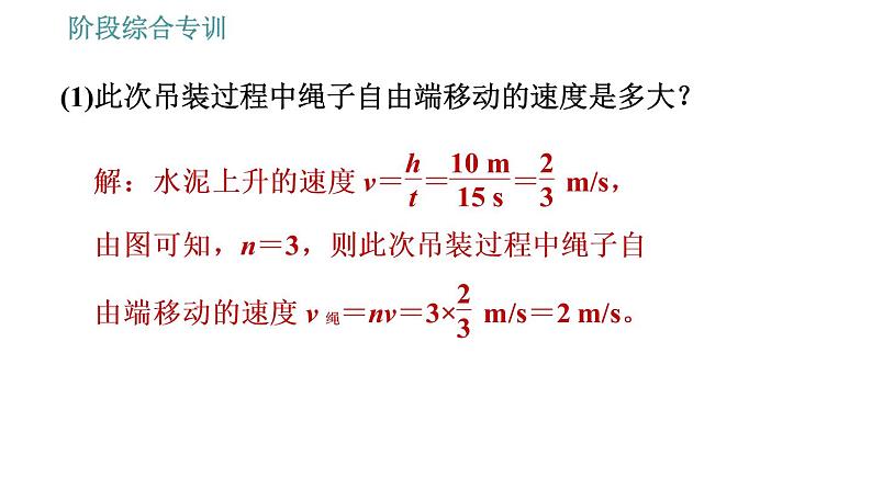 人教版八年级物理 第12章 阶段综合专训   机械效率的综合计算 习题课件第7页