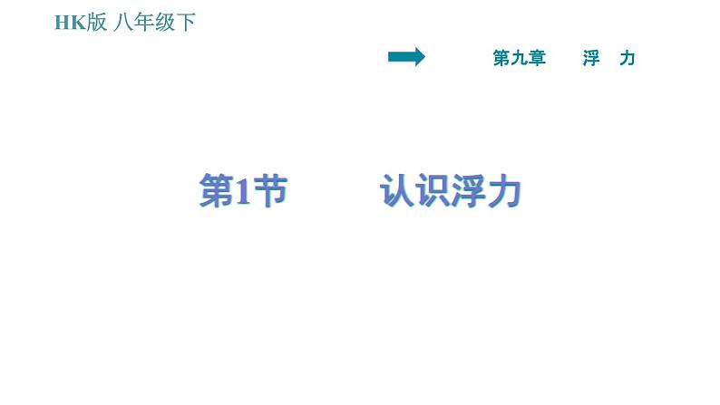 沪科版八年级下册物理 第9章 9.1   认识浮力 习题课件第1页