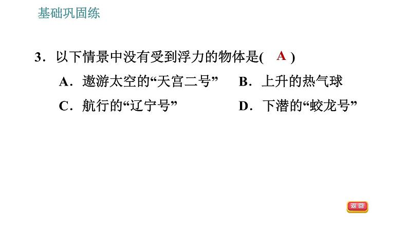 沪科版八年级下册物理 第9章 9.1   认识浮力 习题课件第6页