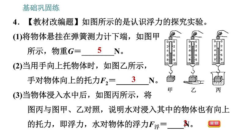 沪科版八年级下册物理 第9章 9.1   认识浮力 习题课件第7页