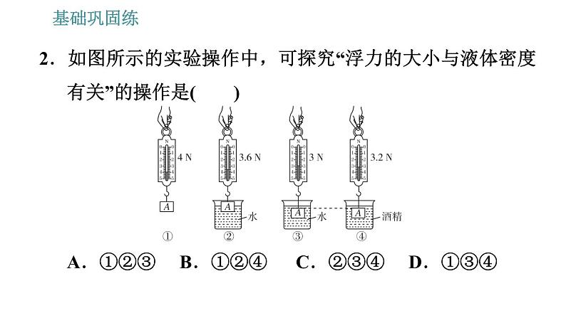 沪科版八年级下册物理 第9章 9.2   阿基米德原理 习题课件第5页