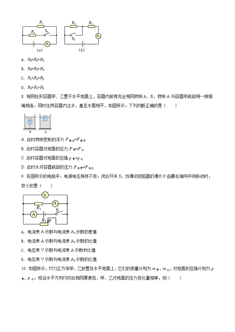 2022年上海市杨浦区中考一模物理试题 带详解第2页
