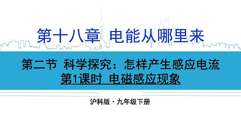 沪科版九年级物理18.2《科学探究：怎样产生感应电流》第一课时 课件+教案+素材01