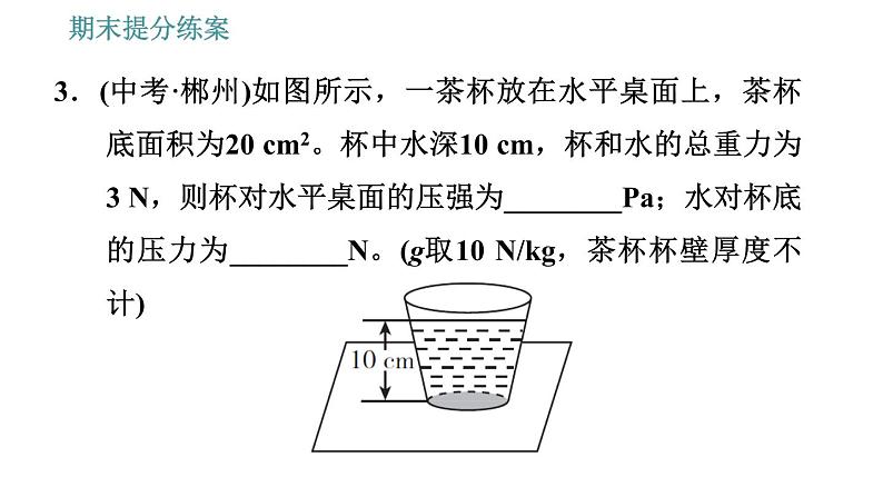 人教版八年级物理 期末提分练案 第2讲   第2课时   应用压强知识的常用技巧 习题课件第7页