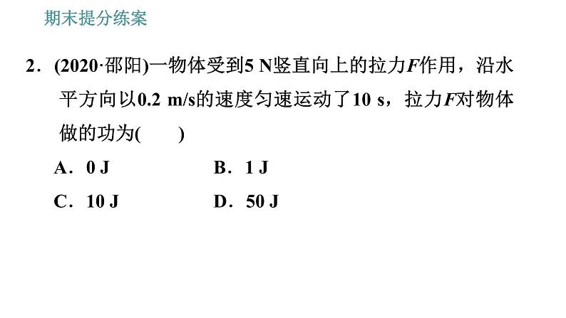 人教版八年级物理 期末提分练案 第4讲   第1课时   达标训练 习题课件第6页