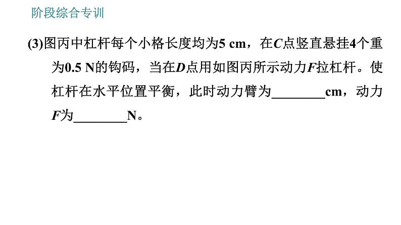 人教版八年级物理 第12章 阶段综合专训1   探究杠杆的平衡条件 习题课件第6页