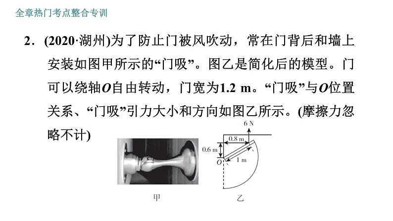 人教版八年级物理 第12章 全章热门考点整合专训 习题课件05