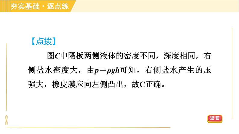 沪粤版八年级下册物理 第8章 8.2.1 液体的压强 习题课件06