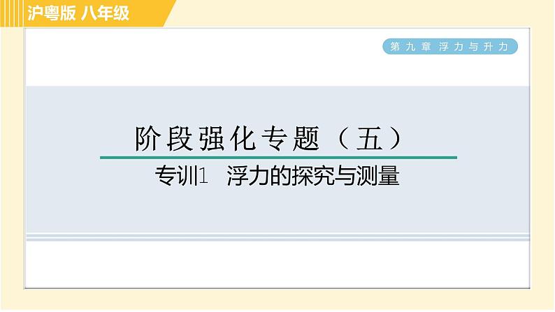 沪粤版八年级下册物理 第9章 专训1 浮力的探究与测量 习题课件01