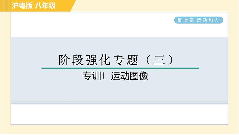 沪粤版八年级下册物理 第7章 专训1 运动图像 习题课件第1页