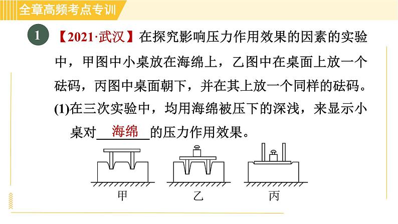 沪粤版八年级下册物理 第8章 专训1 压强的综合探究与测量 习题课件第3页