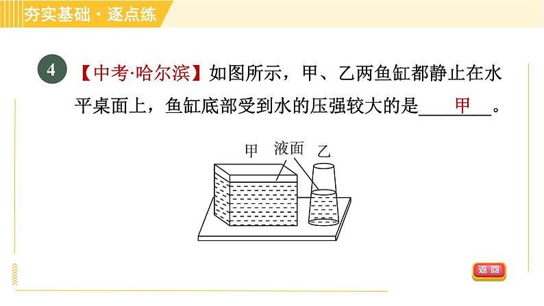 沪粤版八年级下册物理 第8章 8.2.1 液体的压强 习题课件第7页