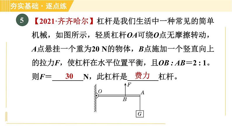 沪粤版八年级下册物理 第6章 6.5.2 杠杆的应用 习题课件07