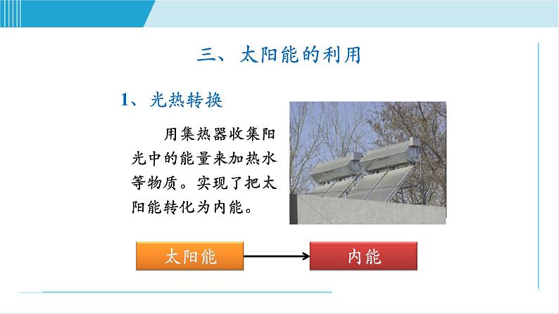 苏科版九年级物理课件  18.3太阳能08