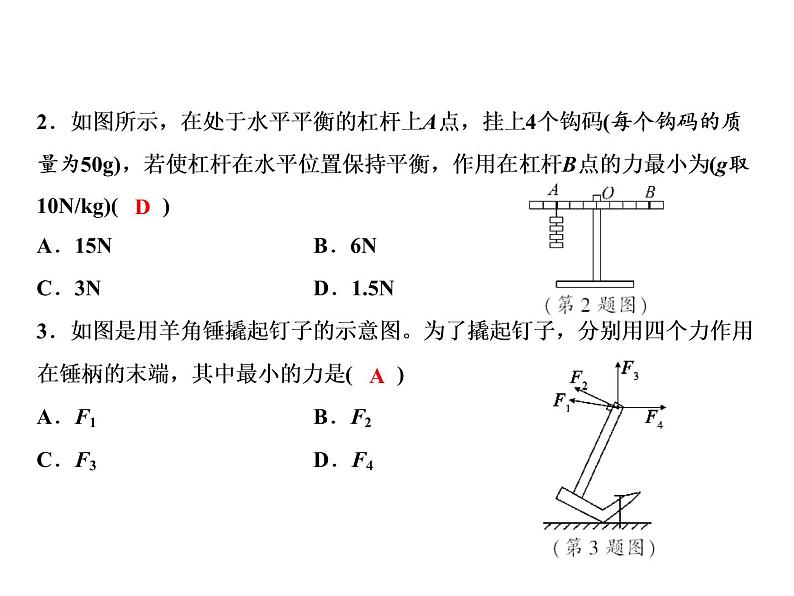 第12章 专题突破五　杠杆的最小力和动态杠杆课件PPT第3页