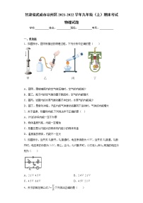 甘肃省武威市凉州区2021-2022学年九年级（上）期末考试物理试题（word版 含答案）