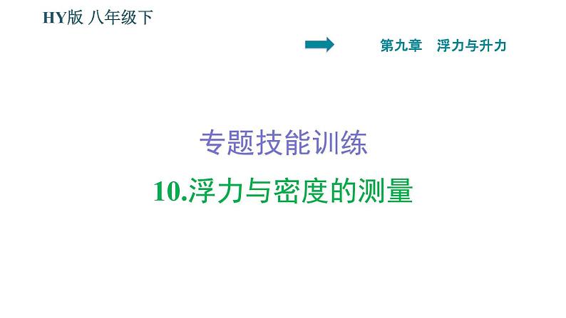 沪粤版八年级下册物理 第9章 专题技能训练  10.浮力与密度的测量 习题课件第1页