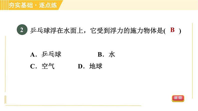 沪粤版八年级下册物理 第9章 9.1 认识浮力 习题课件第4页