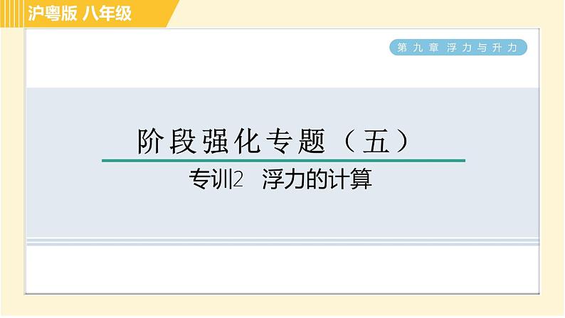 沪粤版八年级下册物理 第9章 专训2 浮力的计算 习题课件第1页