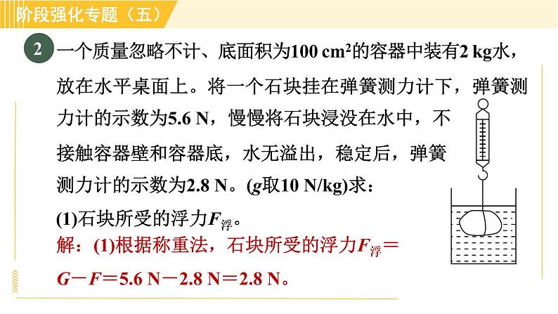 沪粤版八年级下册物理 第9章 专训2 浮力的计算 习题课件第5页