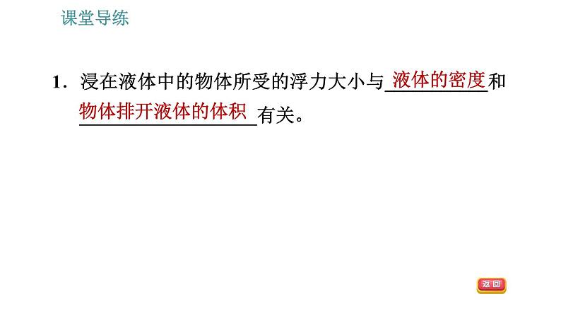 教科版八年级下册物理 第10章 10.3 科学探究：浮力的大小 习题课件第4页