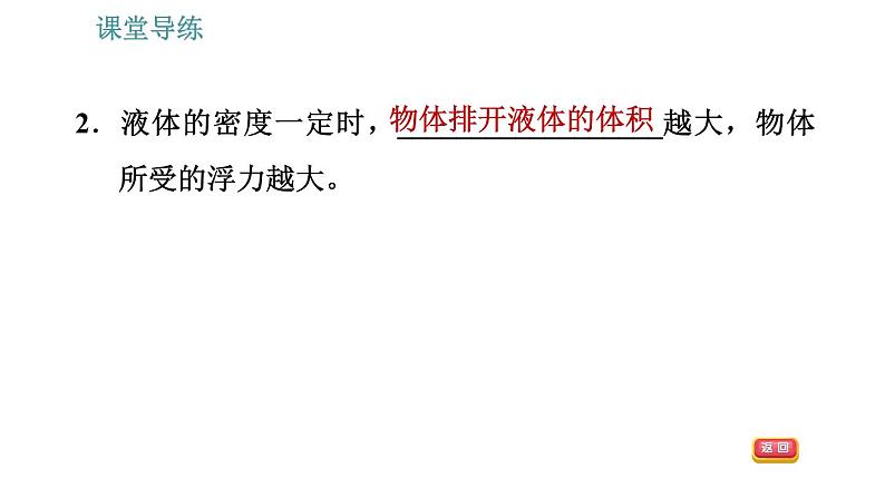 教科版八年级下册物理 第10章 10.3 科学探究：浮力的大小 习题课件第5页