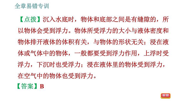 教科版八年级下册物理 第10章 全章易错专训 习题课件第4页