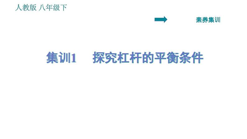 人教版八年级下册物理 第12章 素养集训1   探究杠杆的平衡条件 习题课件第1页