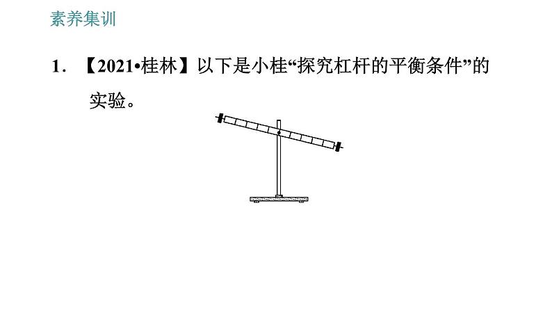 人教版八年级下册物理 第12章 素养集训1   探究杠杆的平衡条件 习题课件第3页