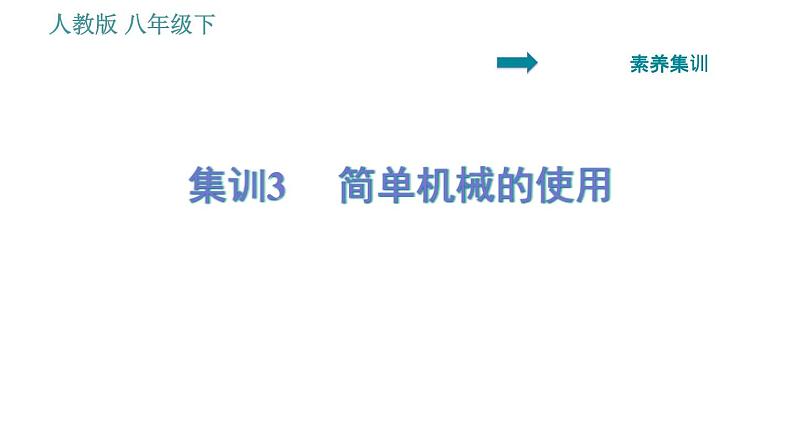 人教版八年级下册物理 第12章 素养集训3   简单机械的使用 习题课件第1页