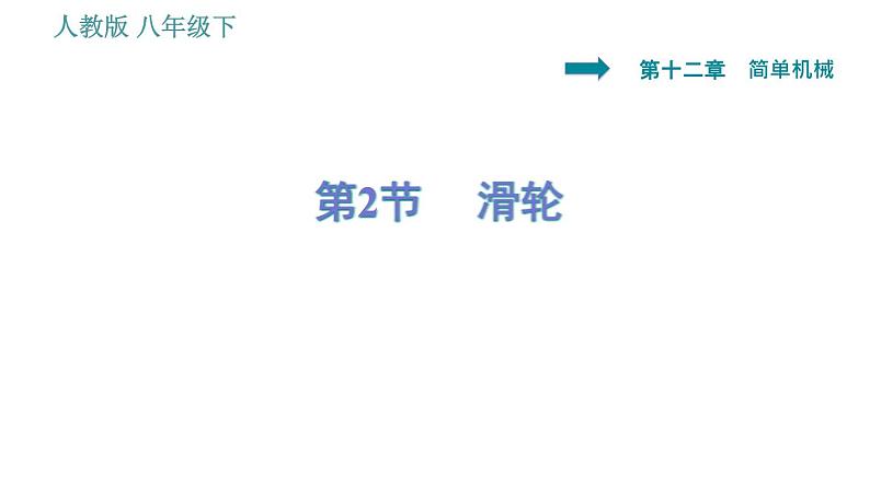 人教版八年级下册物理 第12章 12.2   滑轮 习题课件第1页