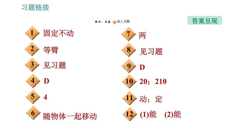 人教版八年级下册物理 第12章 12.2   滑轮 习题课件第2页