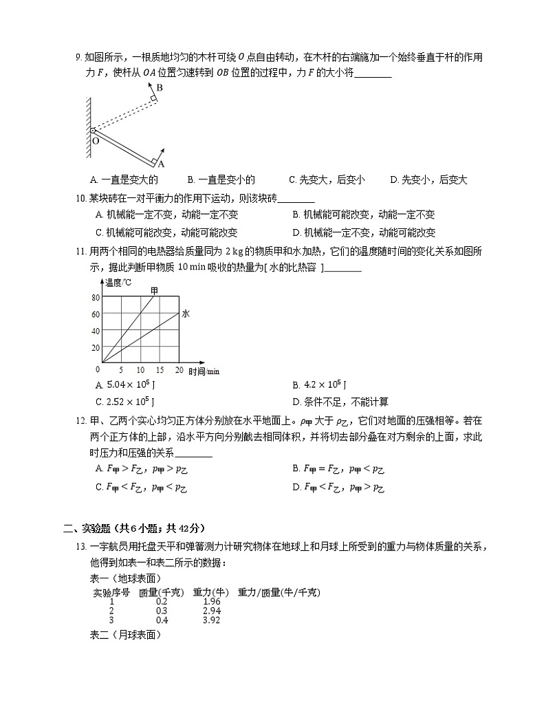 2021年广东惠城区惠州仲恺高新区实验学校一模物理试卷03