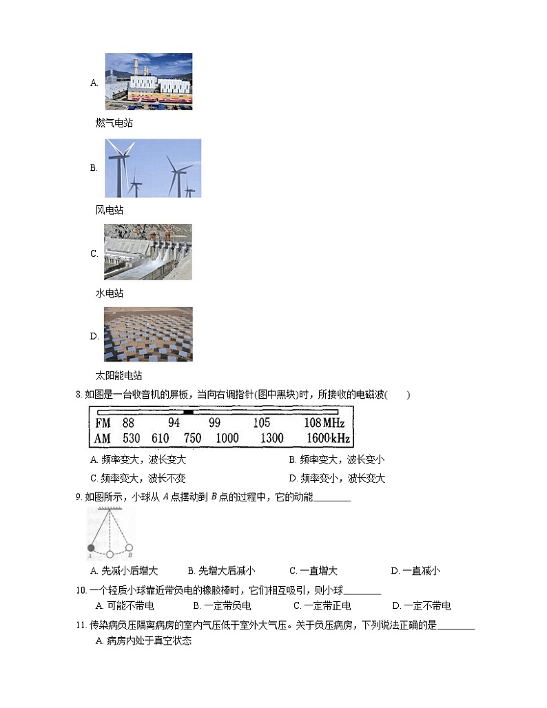 2021年福建福清市江兜华侨中学一模物理试卷第2页