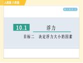 人教版八年级下册物理 第10章 10.1目标二 决定浮力大小的因素 习题课件