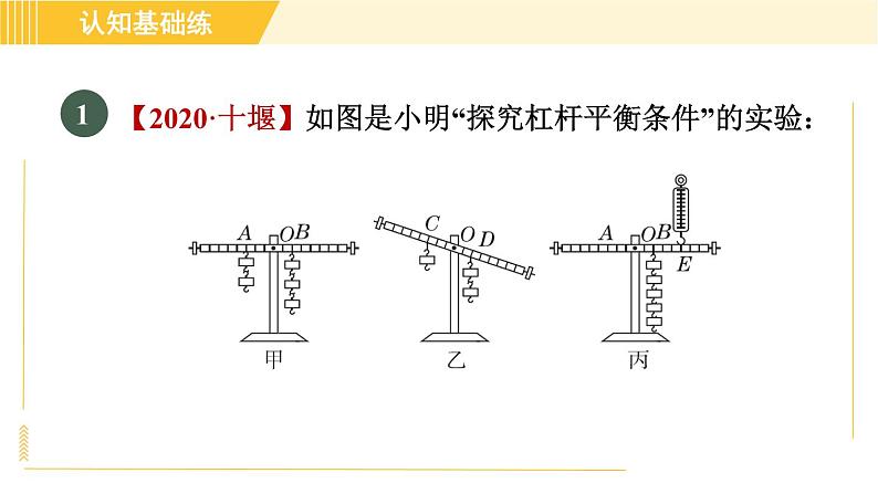 人教版八年级下册物理 第12章 12.1.1目标二 探究杠杆的平衡条件 习题课件03