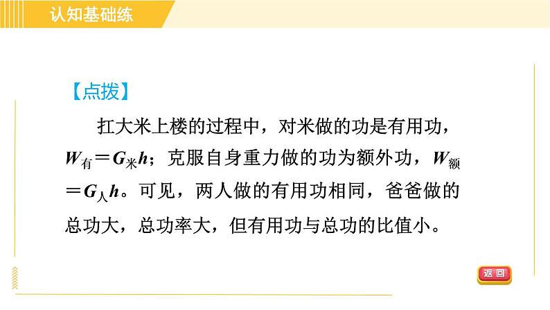 人教版八年级下册物理 第12章 12.3.1目标一 机械效率的认识 习题课件06