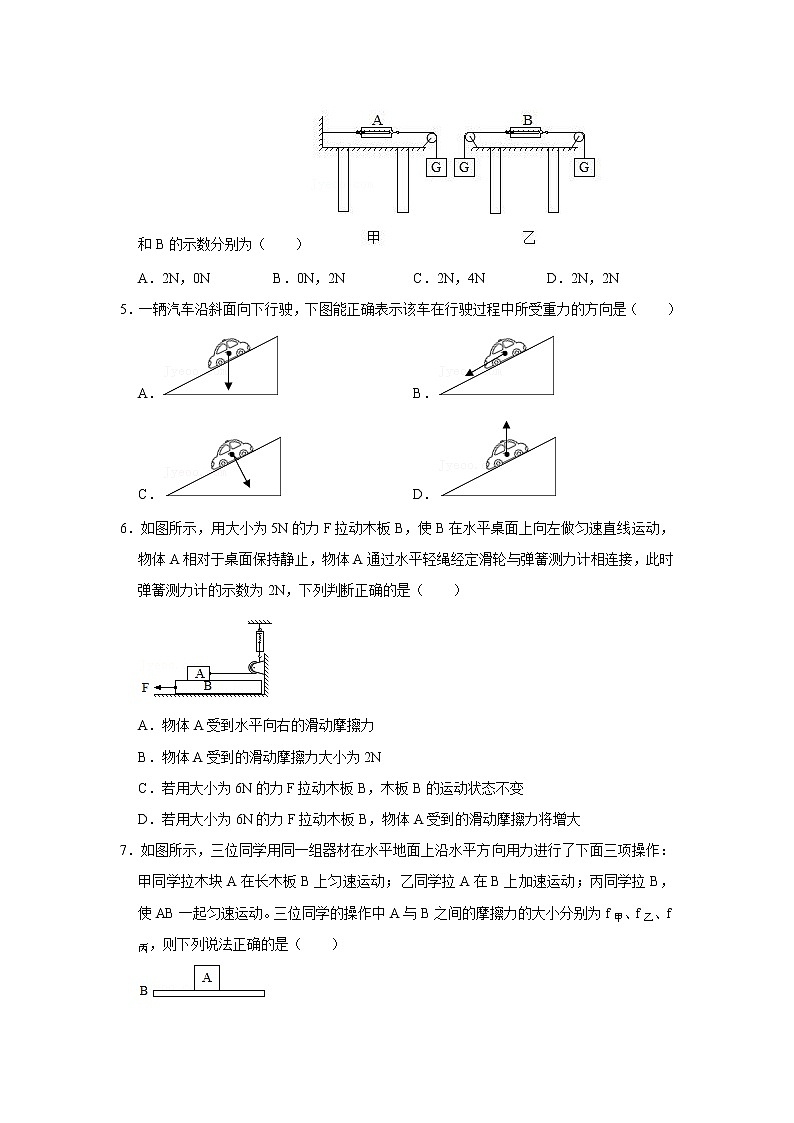 2022年物理沪科版中考第一轮基础知识复习（五）熟悉而陌生的力第2页